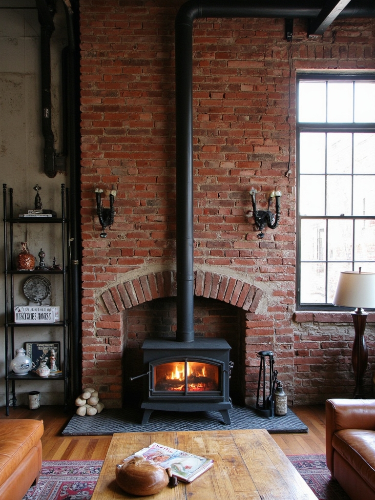 industrial urban fireplace design