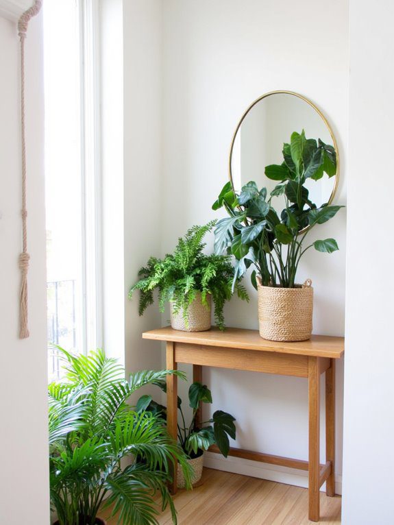 lively entryway with greenery