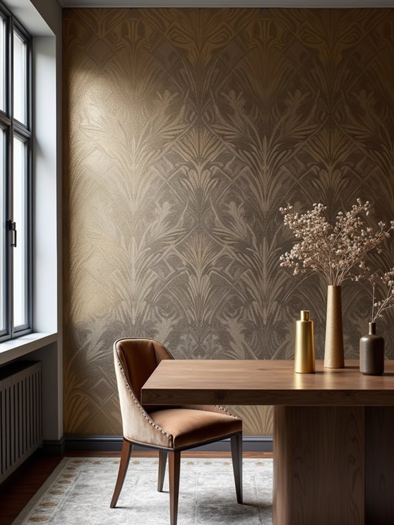 luxurious wallpaper transforms dining