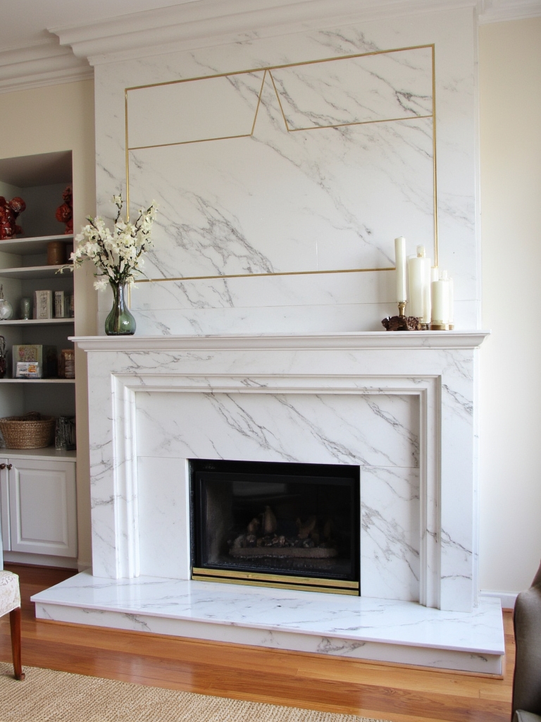 luxury marble fireplace elegance