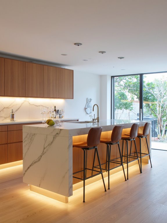 modern floating bar counter