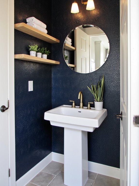 moisture resistant textured wallpaper accent