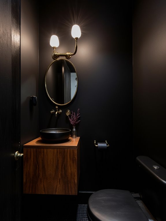 moody cozy powder room