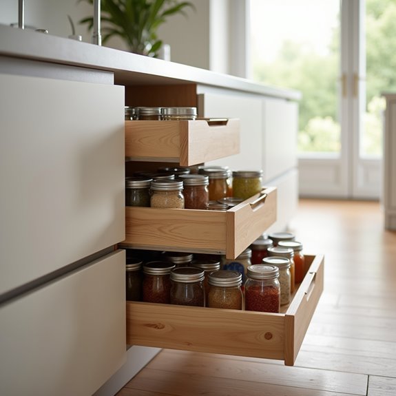 organized accessible pull out drawers