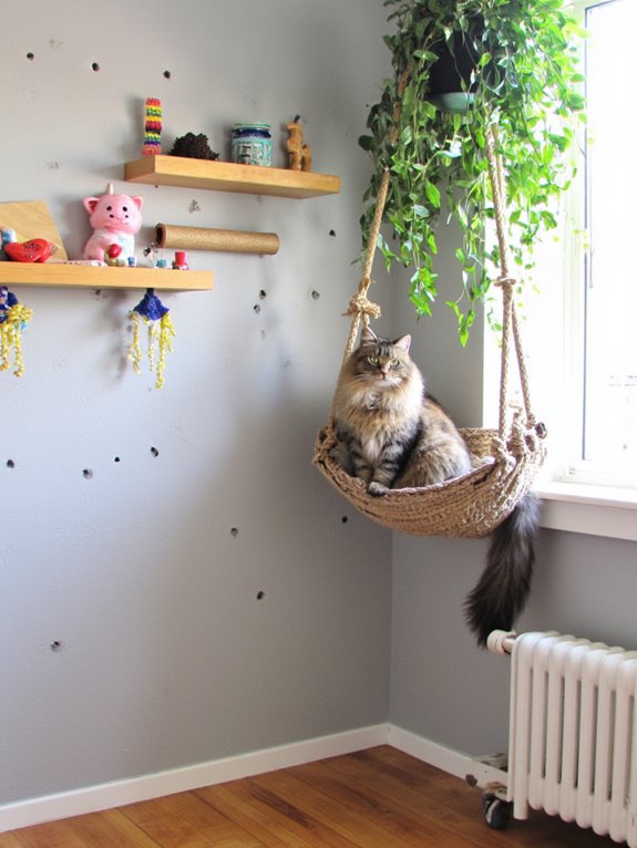 organized cat accessory storage