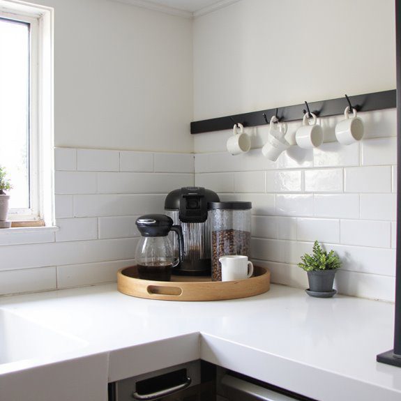 organized kitchen coffee bar