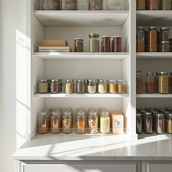 organized pantry with dividers