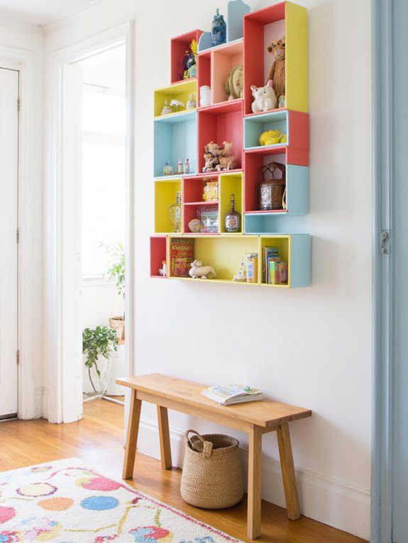 playful and organized entryway