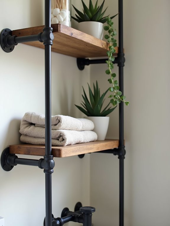 rustic pipe shelving charm