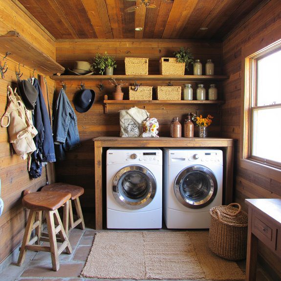 rustic western mudroom design