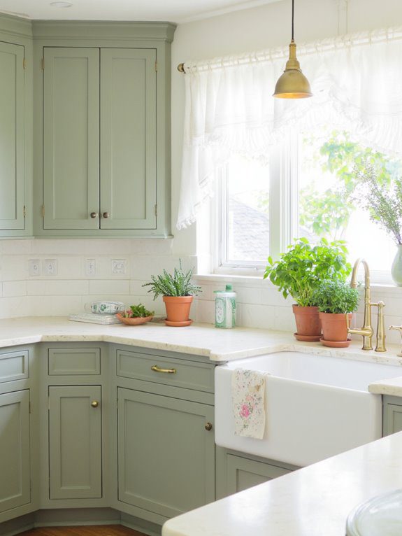 sage green cabinet pairings