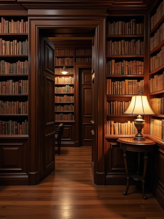 secret doorway behind bookshelves