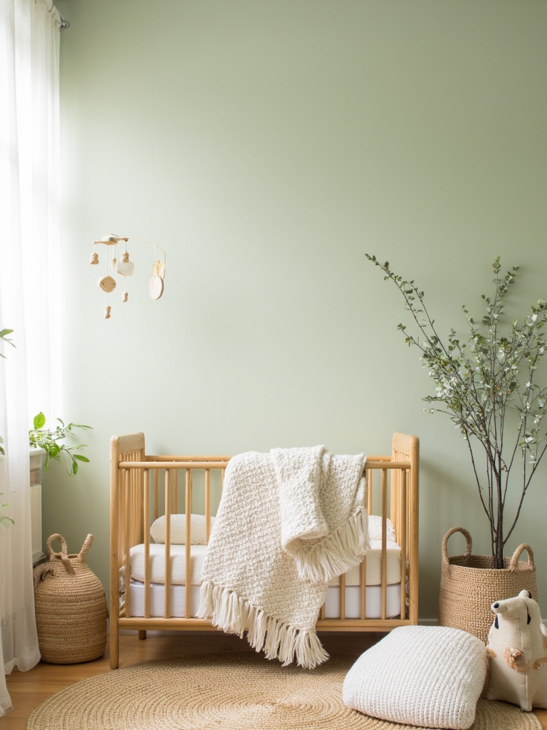 serene earthy nursery aesthetic