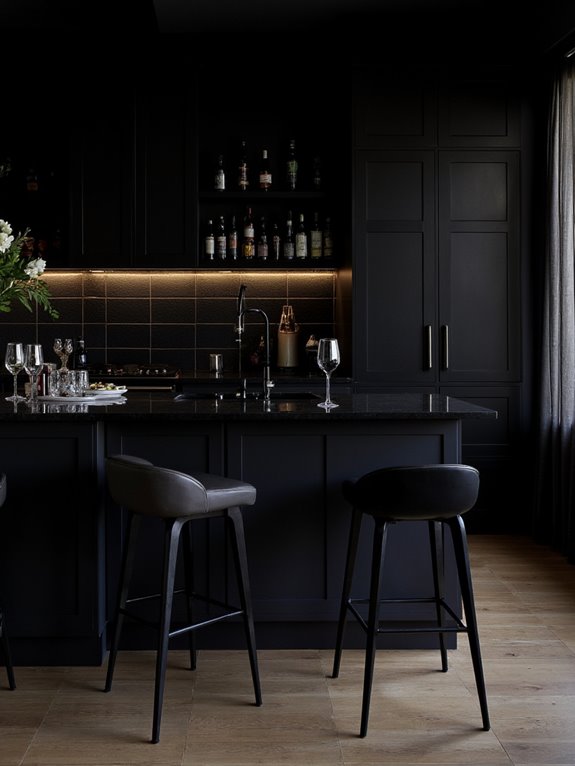 sleek black bar elegance
