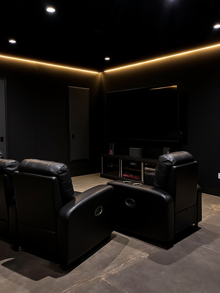 sleek home theater design