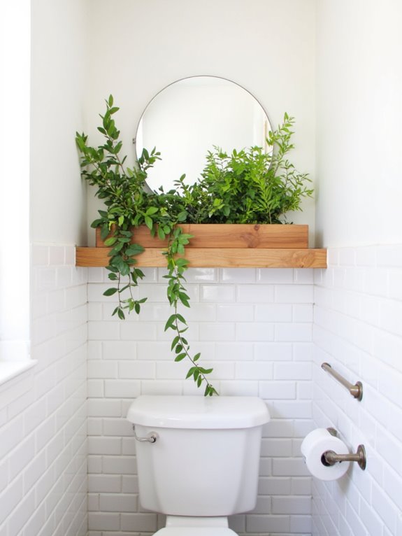 space saving floating planter ledge