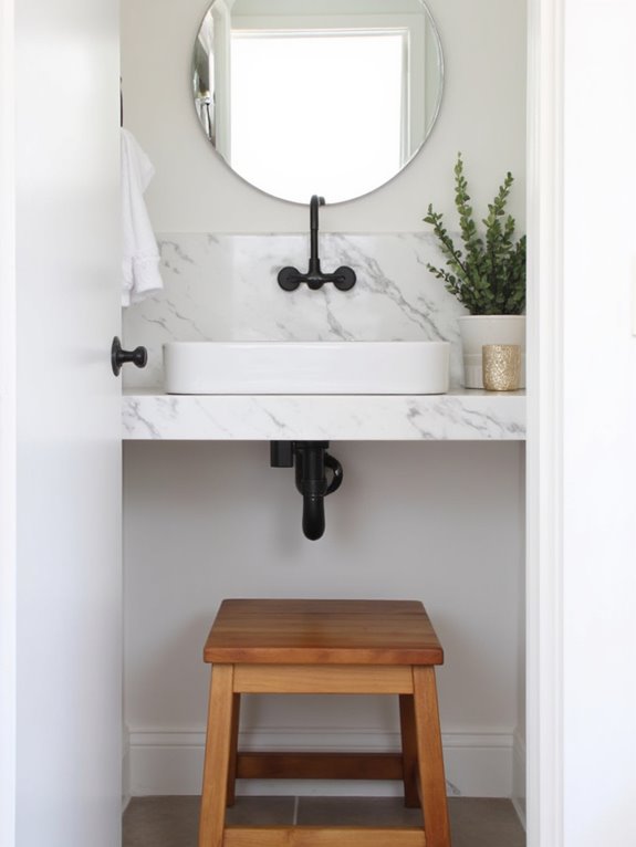 space saving fold down stool