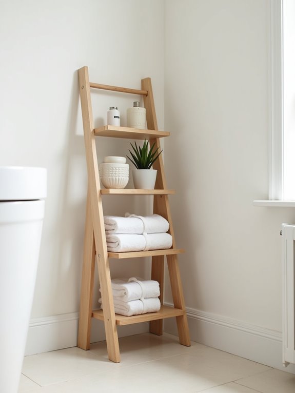 space saving mini ladder shelves