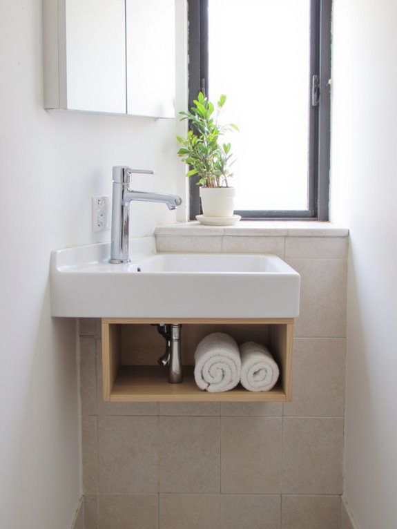 space saving wall mounted vanity