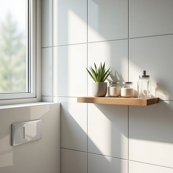 stylish built in bathroom storage