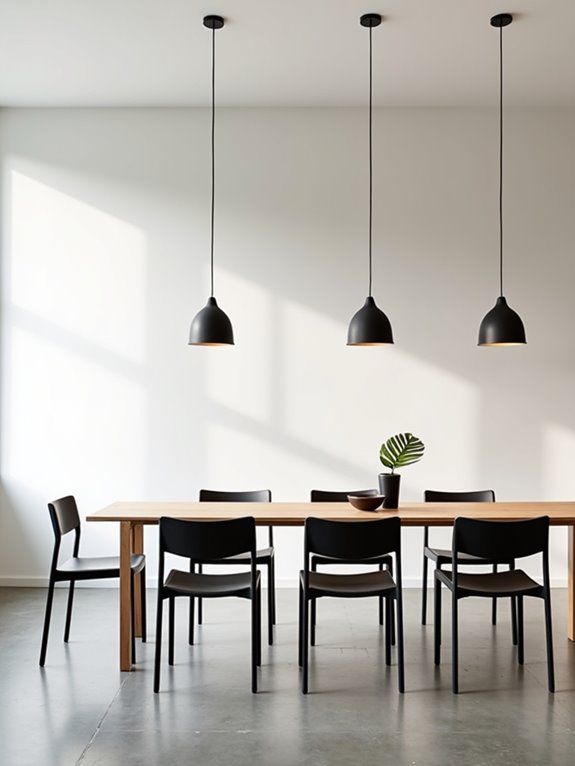 stylish clutter free dining space