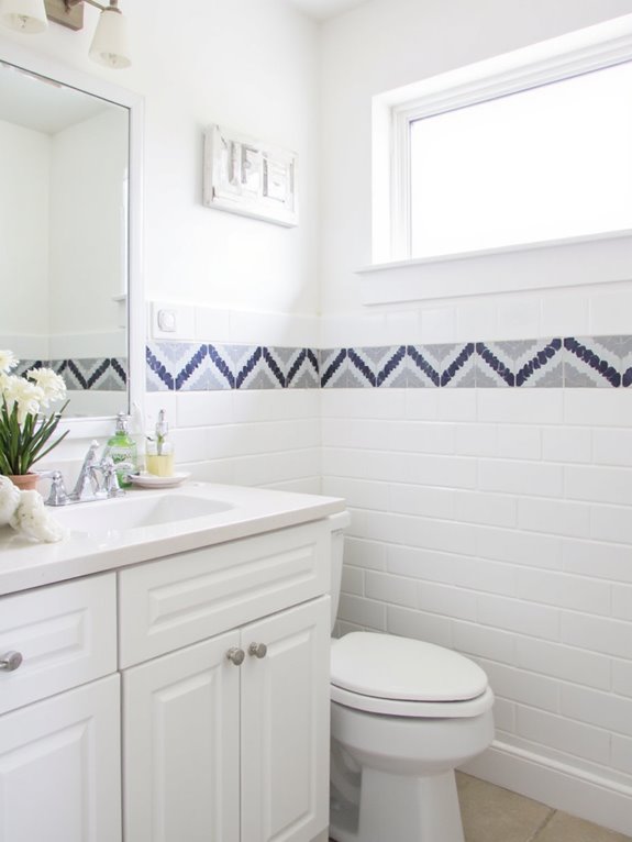 stylish geometric tile accents