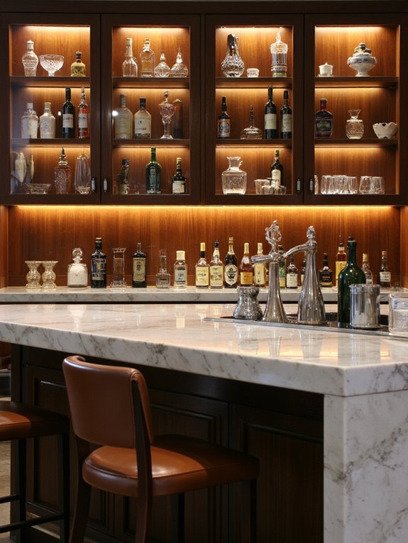 stylish glass front cabinets
