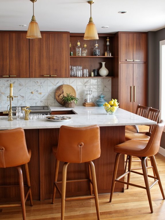stylish mid century modern bar