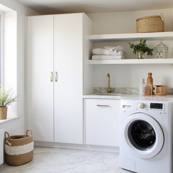 stylish organized laundry storage