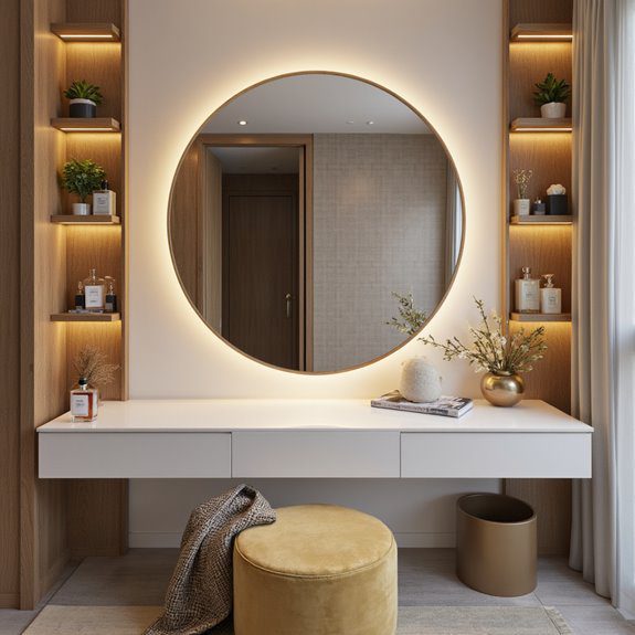 stylish storage mirror solution