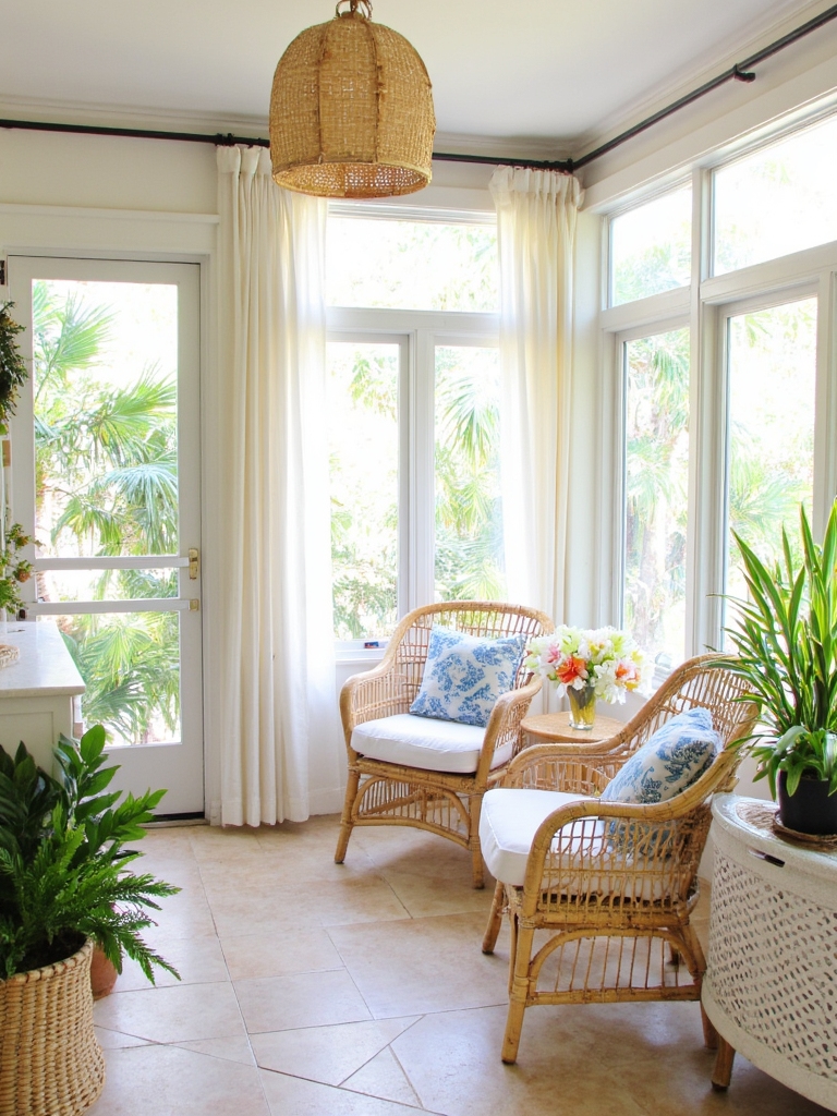 tropical wicker and bamboo