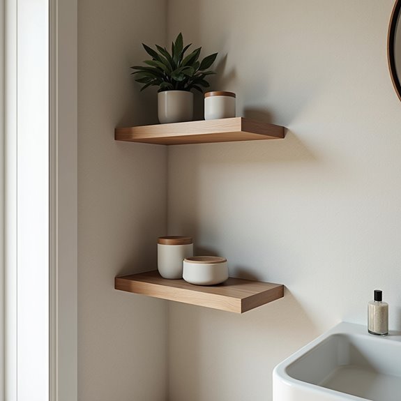 wallpaper enhances shelf design