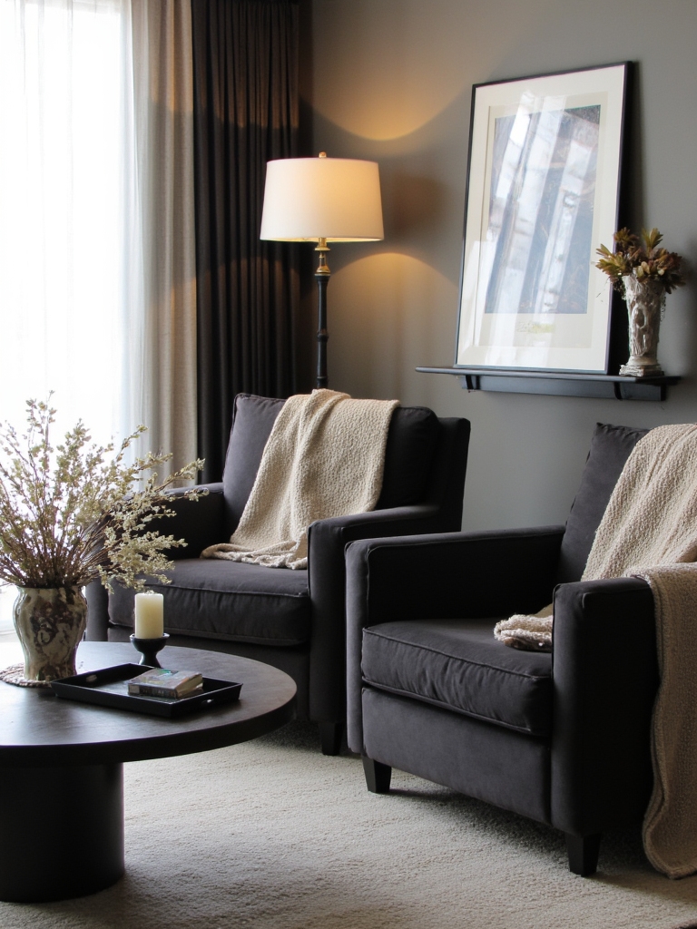 warm contrast with throws