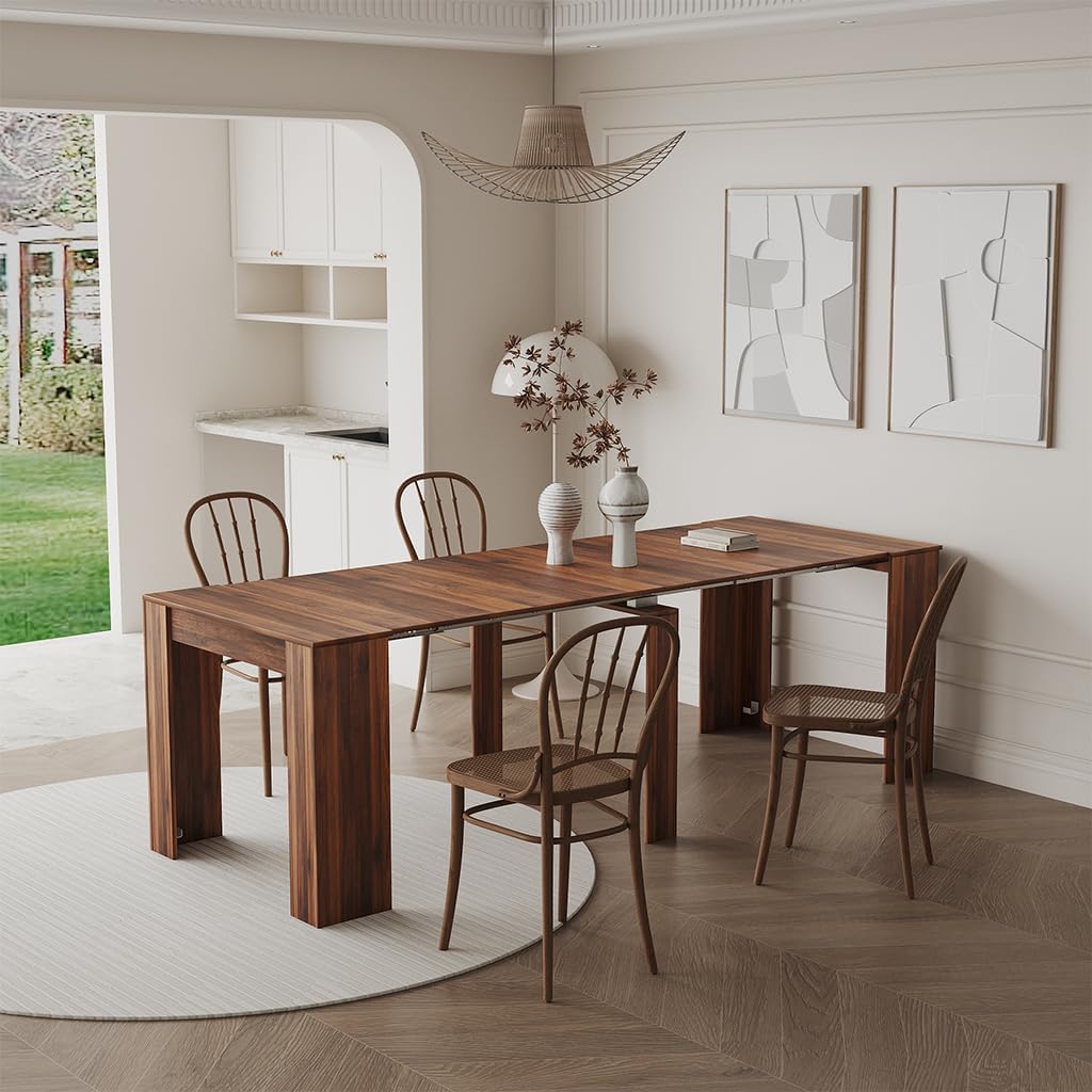 Extendable Console Table with Extension Leaves Holder