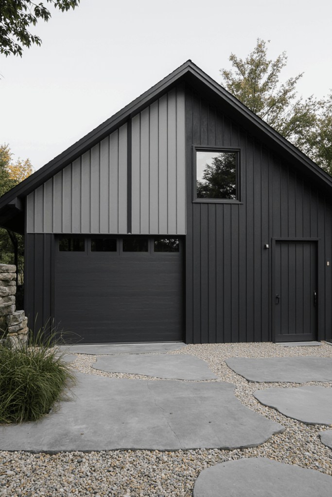 Modern monochromatic color schemes barn garage