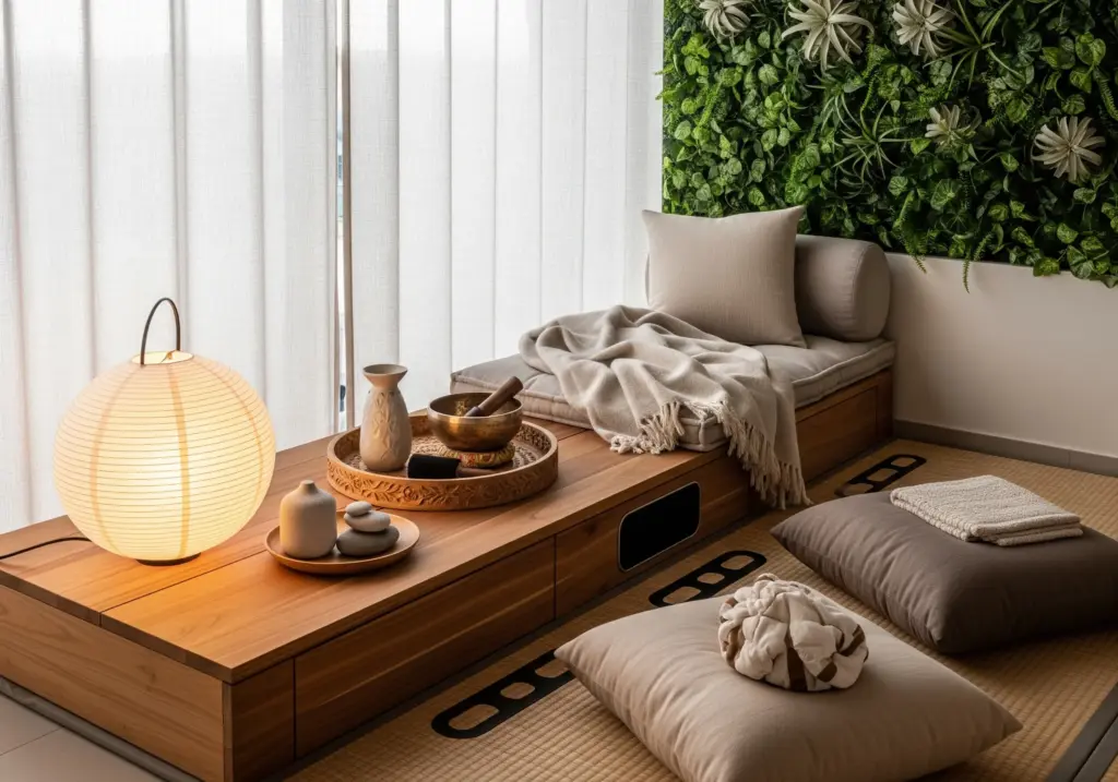 Cozy seating or meditation corner