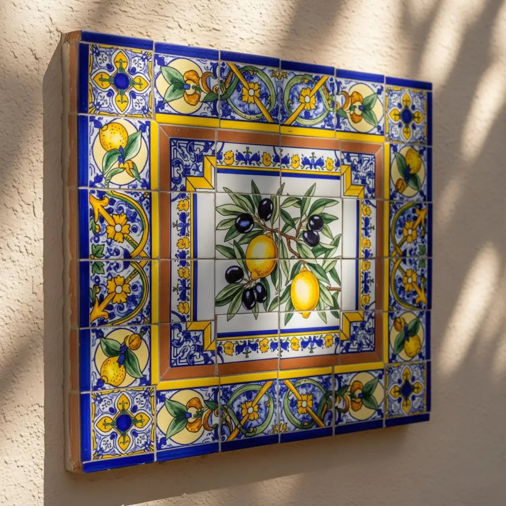 Mediterranean style mosaic wall panels