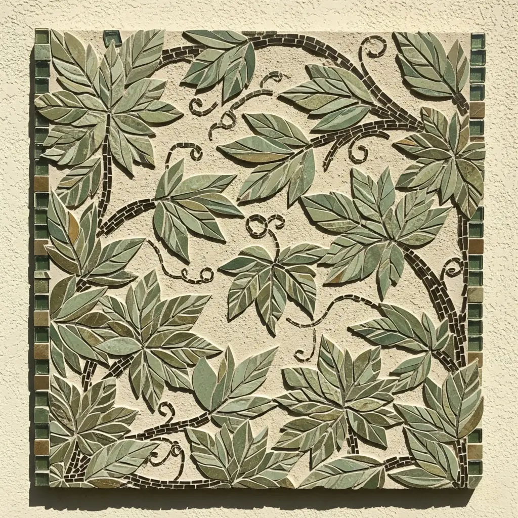 Nature inspired leaf and vine mosaic