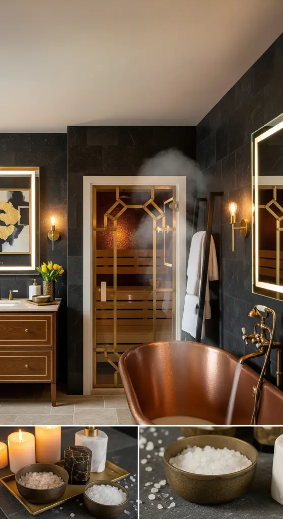 Warm metallic accents