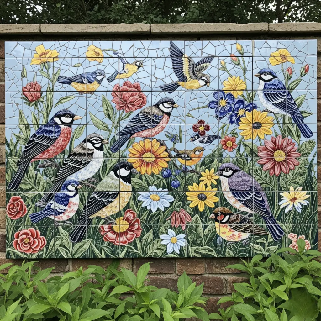 Weatherproof ceramic tile mosaics
