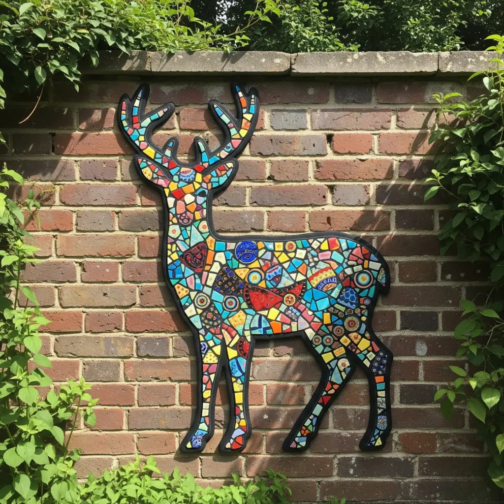 Whimsical animal silhouette mosaics