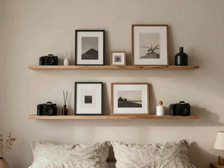 floating shelf gallery vignette