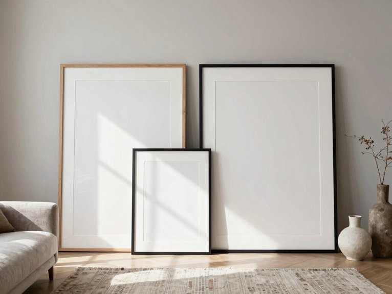 floor leaning layered framed vignette