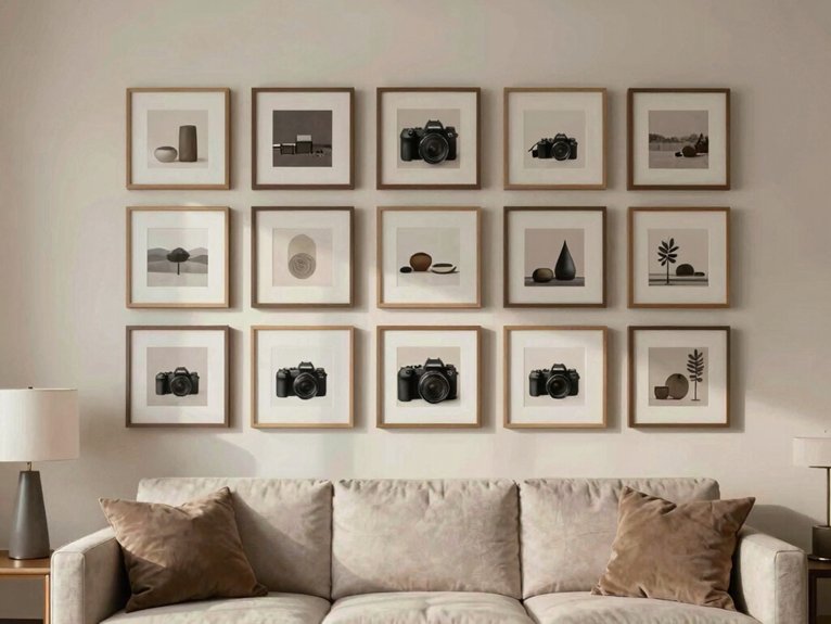 grid framed gallery layout plan