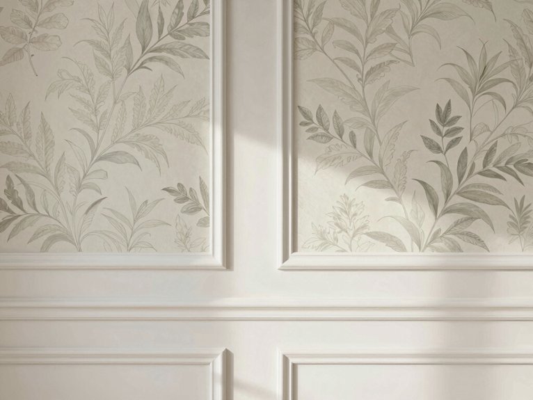 layered trim with wallpaper