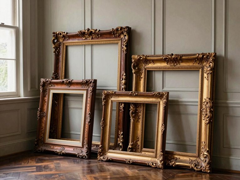 leaning antique frames vignette