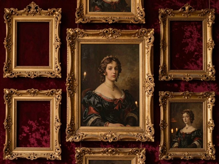 vintage framed sepia portraits