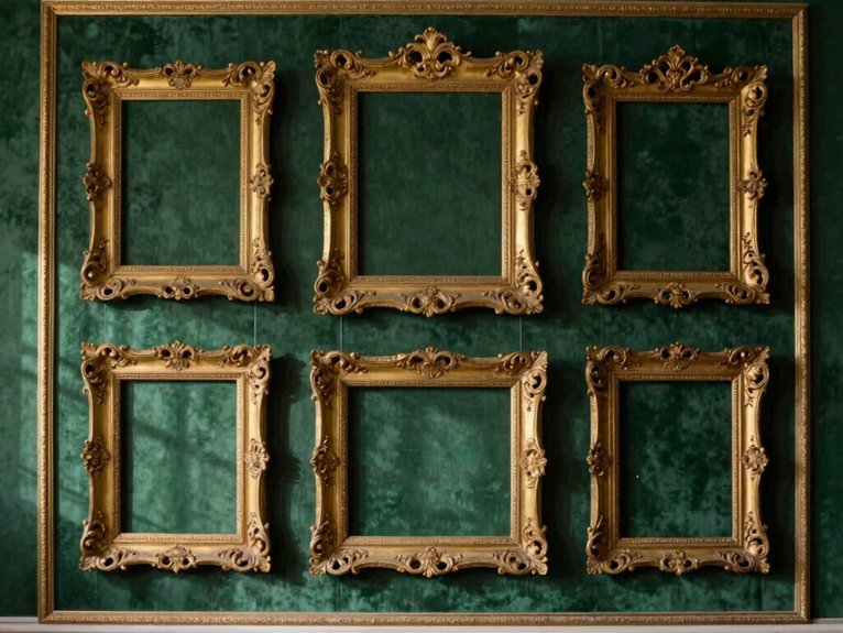 vintage inspired clustered empty frames